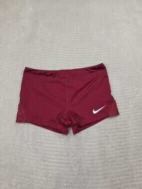 Nike Shorts Womens Medium Maroon Volleyball Gym Fitness Fitted Shorts